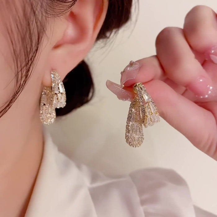 14K Gold Plated Zircon Luxury Earrings