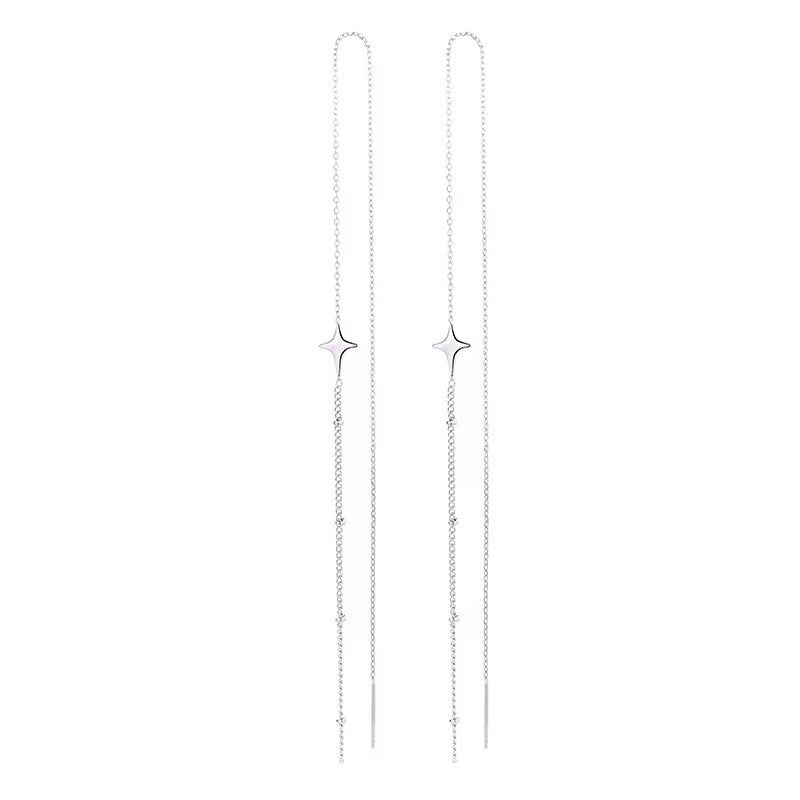 Sterling Silver Long Threader Earrings