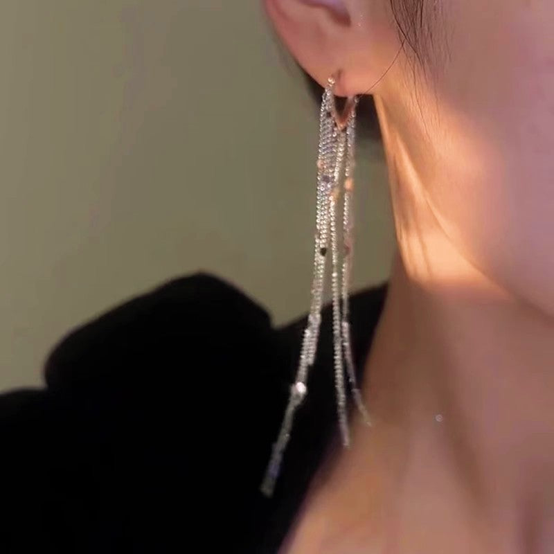 14K Gold-plated Long Tassel Earrings