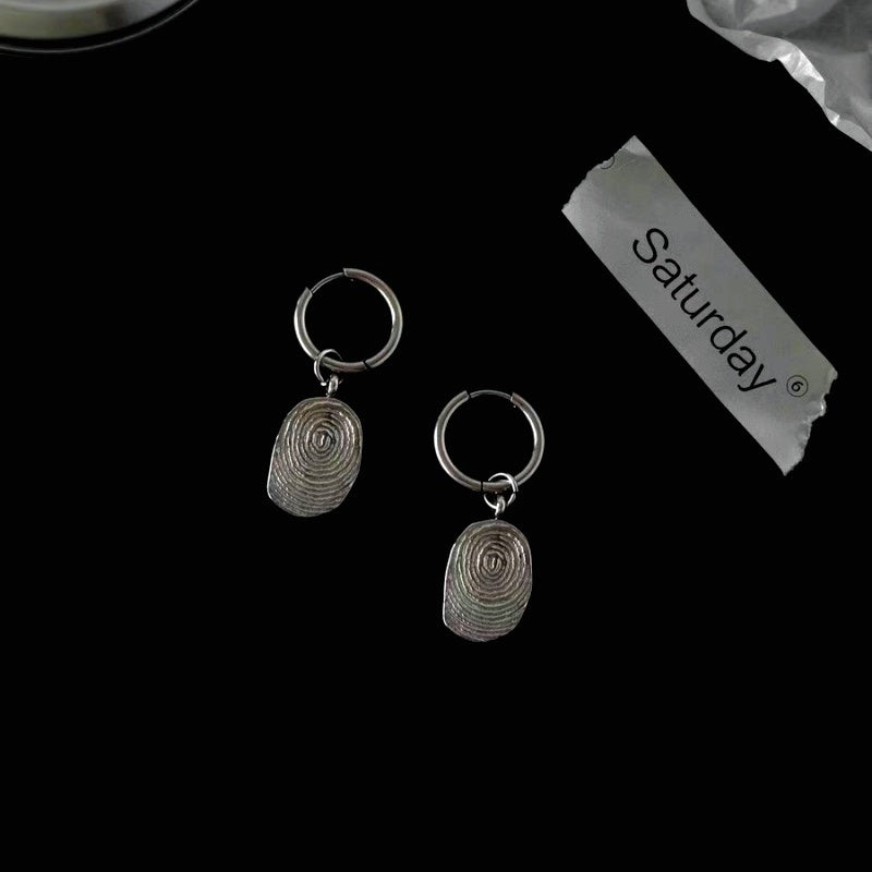 14K Gold-Plated Elegant Fingerprint Earrings