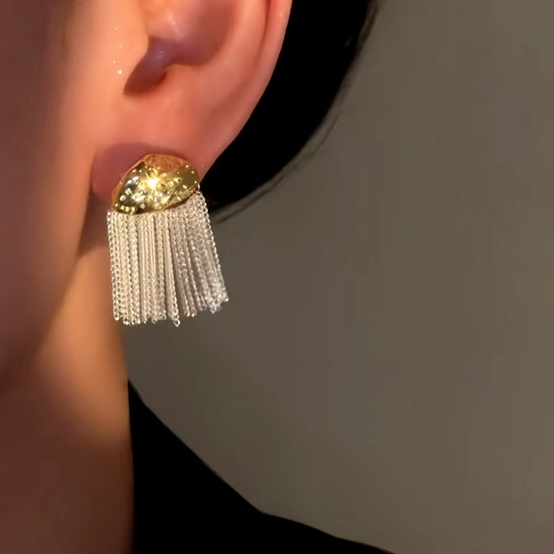 14K Gold-Plated Luxury Decorative Tassel Earrings