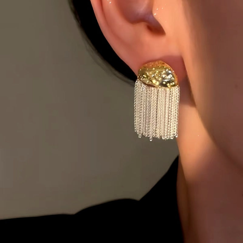 14K Gold-Plated Luxury Decorative Tassel Earrings