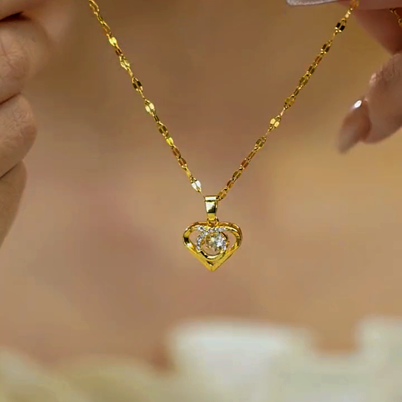 14K Gold-Plated Angel Heart Necklace