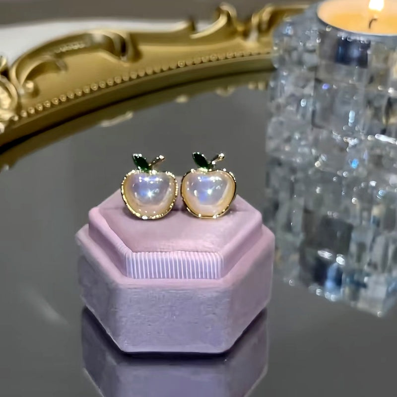 14K Gold-Plated Apple Stud Earrings