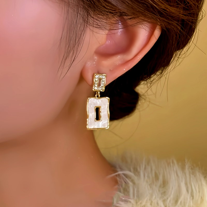 14K Gold-Plated Asymmetrical Square Earrings