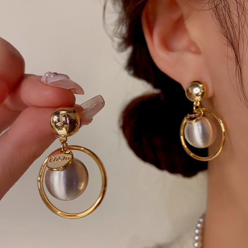 14K Gold-Plated Ball Hoop Earrings