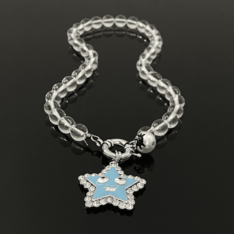 14K Gold-Plated Bead Blue Star Necklaces