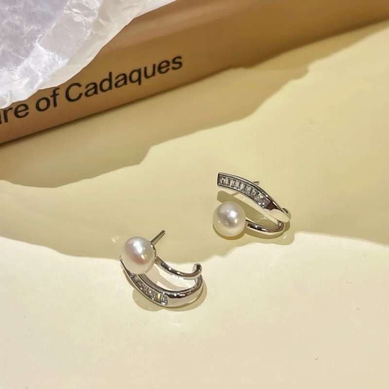 14K Gold-Plated Beaded Diamond Earrings
