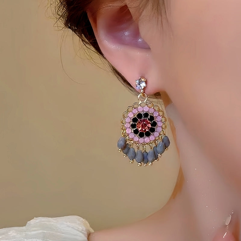 14K Gold-Plated Beaded Tassel Earrings