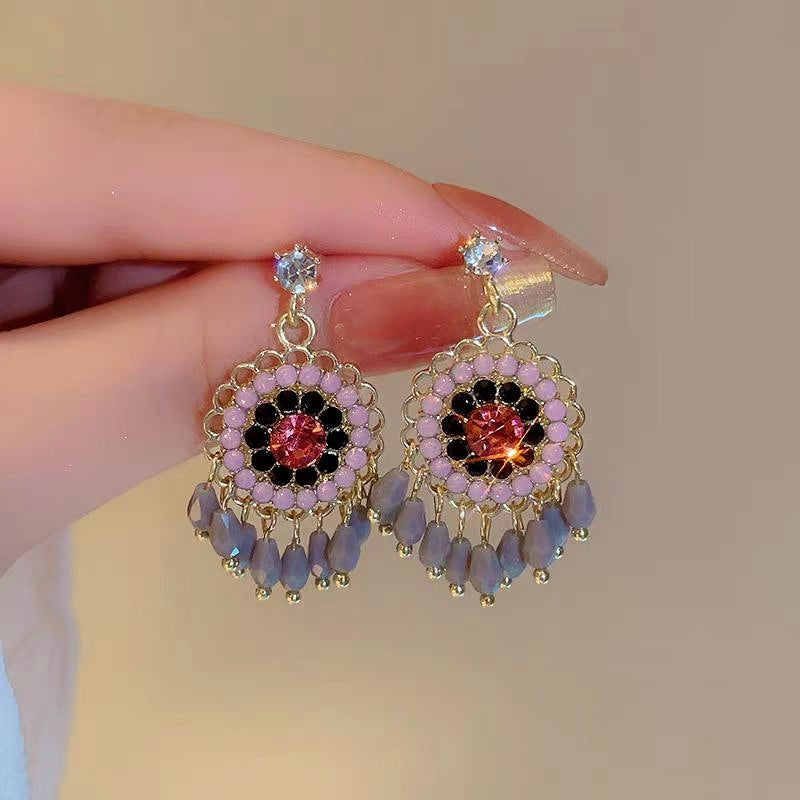 14K Gold-Plated Beaded Tassel Earrings