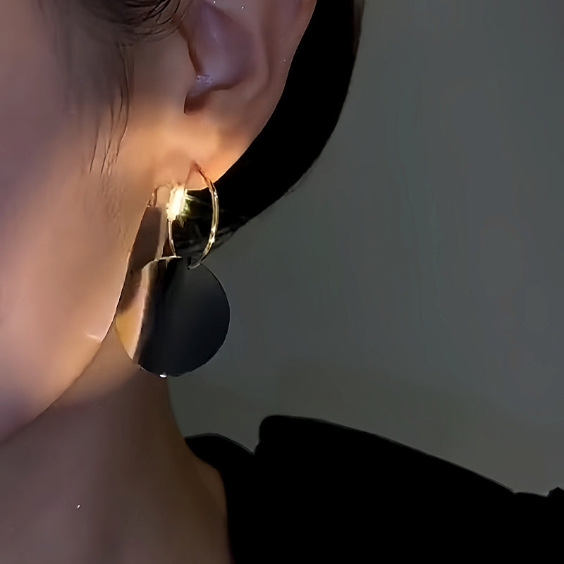 14K Gold-Plated Black And White Tassel Earrings