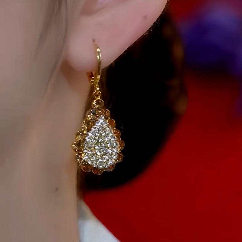 14K Gold-Plated Bling Diamond Earrings
