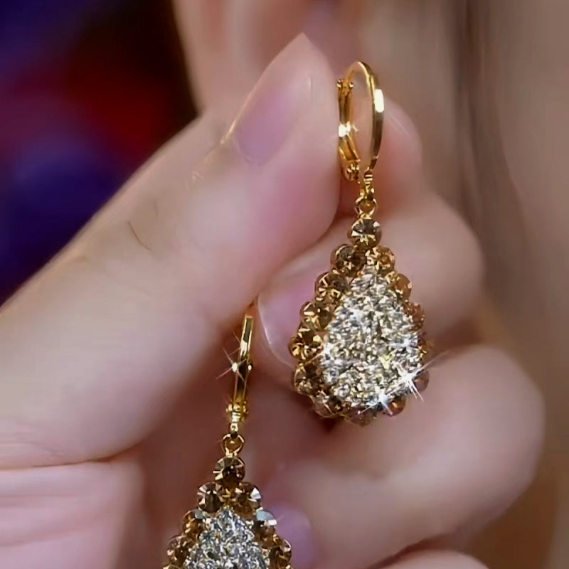 14K Gold-Plated Bling Diamond Earrings