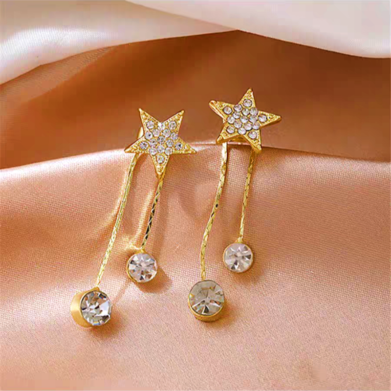14K Gold-Plated Bling Star Earrings
