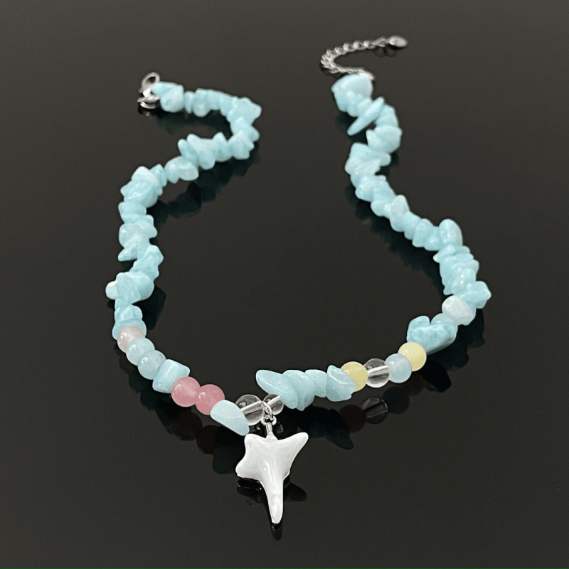 14K Gold-Plated Blue Acrylic Star Necklaces
