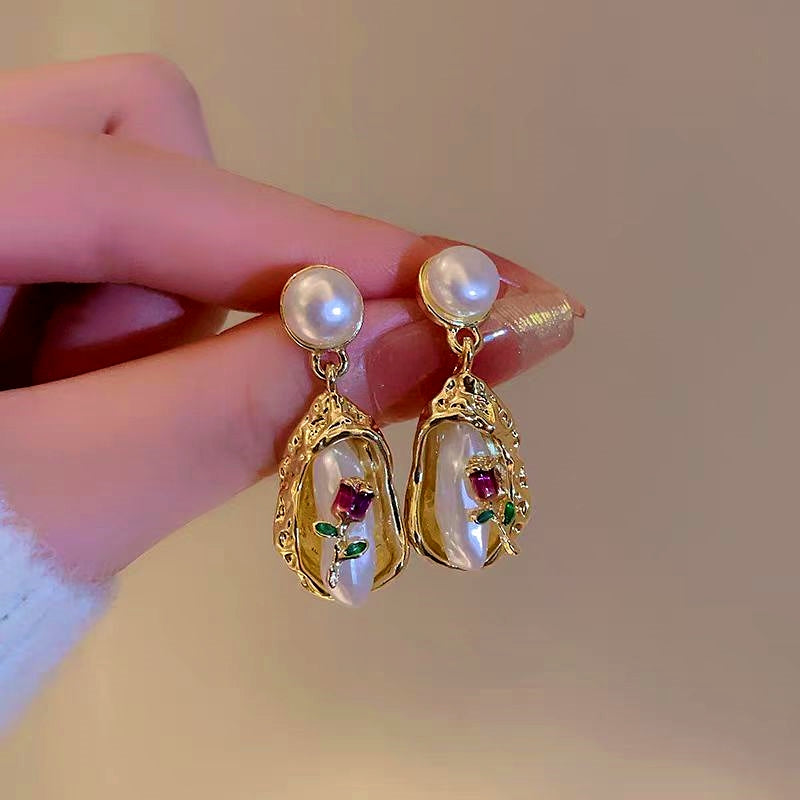 14K Gold-Plated Bouquet Pearl Earrings