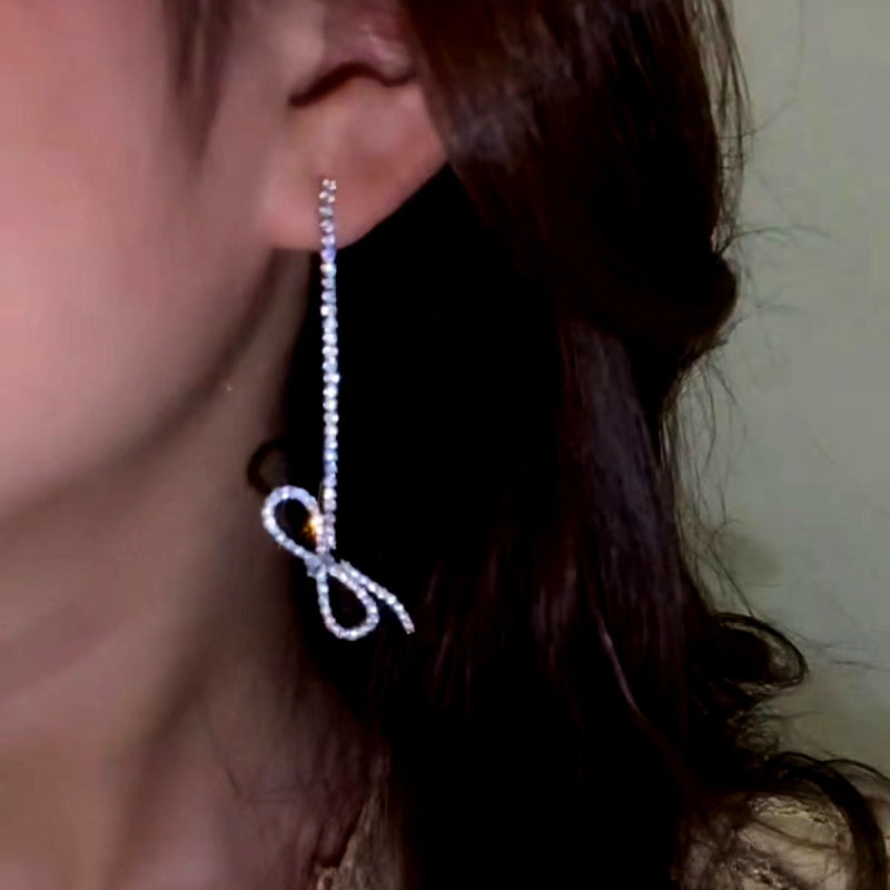 14K Gold-Plated Bow Drop Earrings