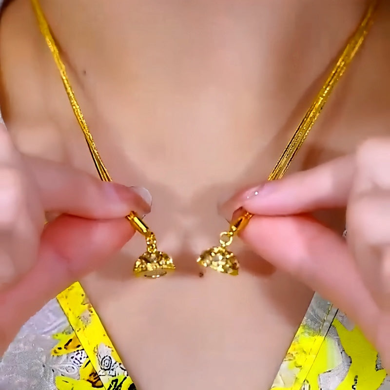 14K Gold-Plated Brown Diamond Magnetic Necklaces
