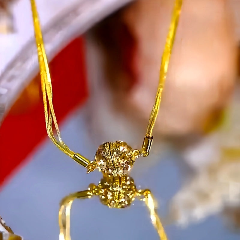 14K Gold-Plated Brown Diamond Magnetic Necklaces