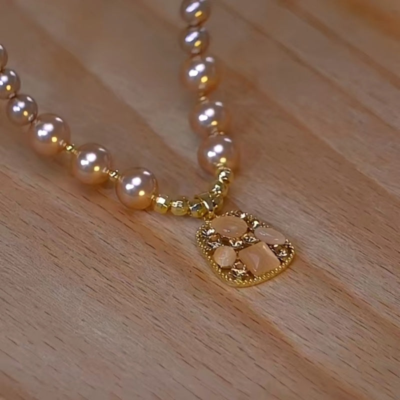14K Gold-Plated Brown Zircon Bead Necklace