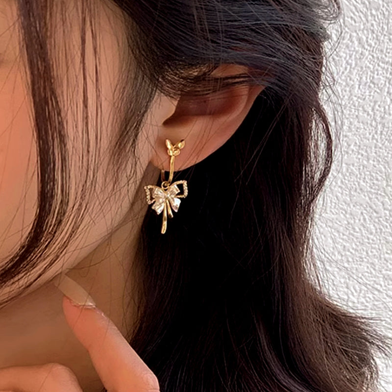 14K Gold-Plated Butterfly Tassel Earrings
