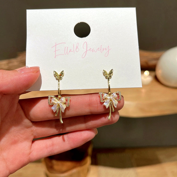 14K Gold-Plated Butterfly Tassel Earrings
