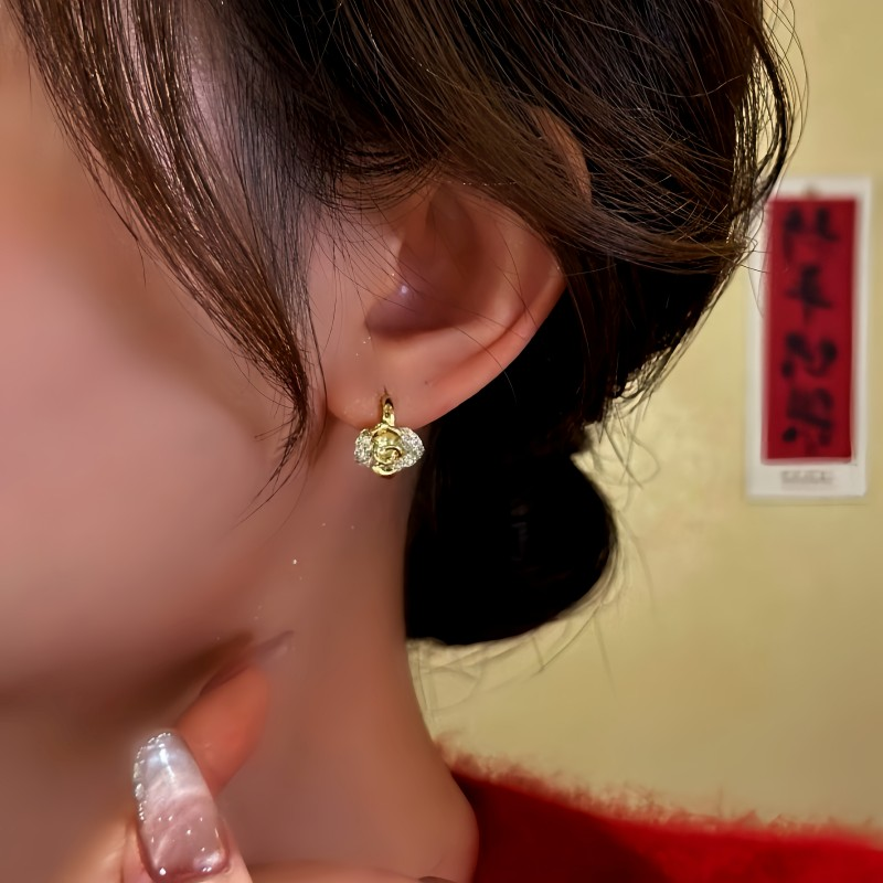 14K Gold-Plated Camellia Hoop Earrings