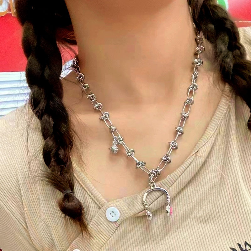 14K Gold-Plated Chain Headphone Pendant Necklaces