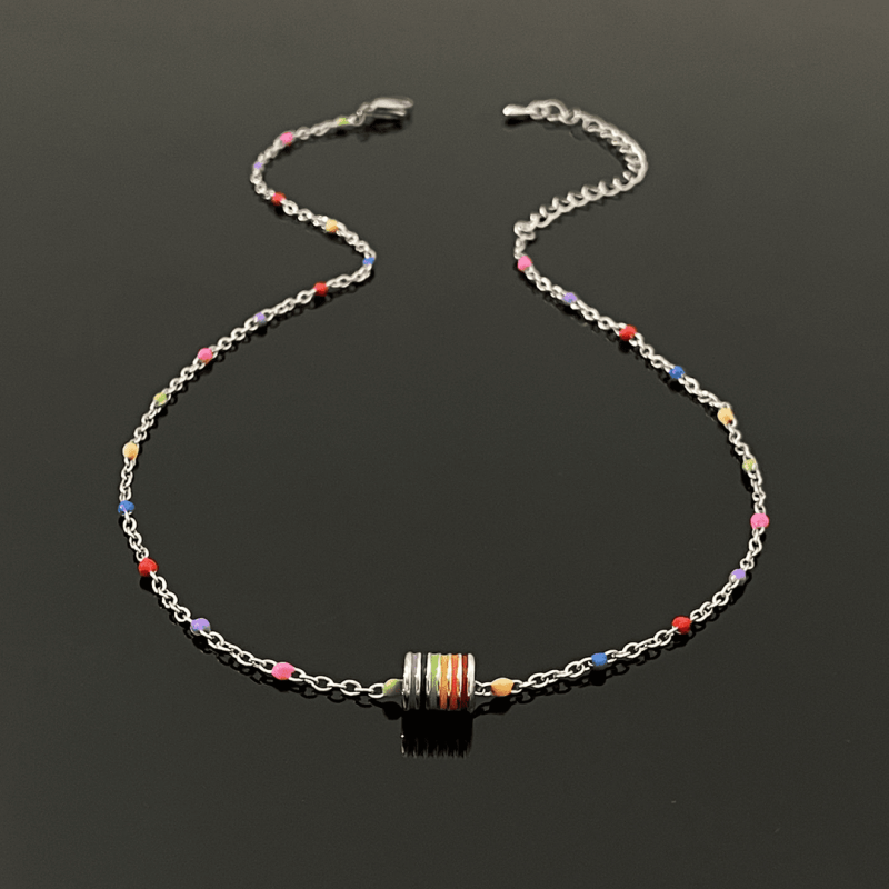 14K Gold-Plated Colorful Ring Necklaces