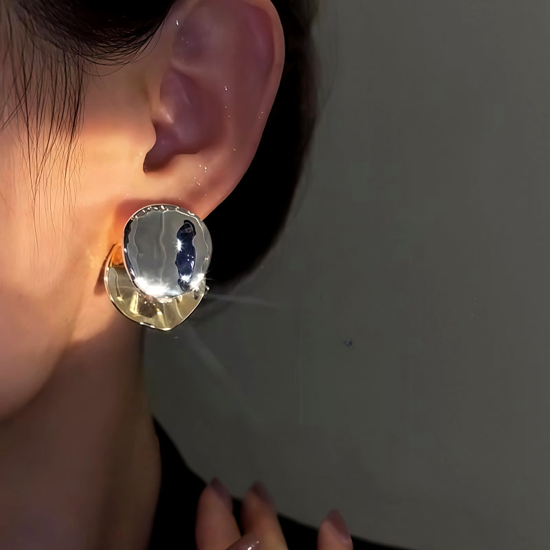 14K Gold-Plated Contrast Disc Earrings