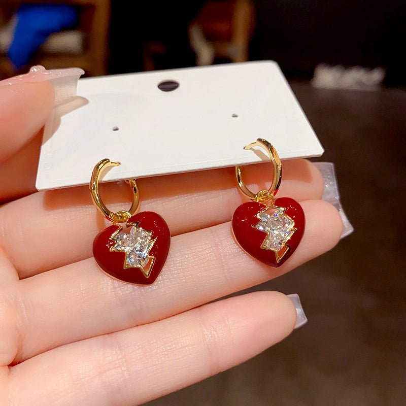 14K Gold-Plated Diamond Broken Heart Earrings