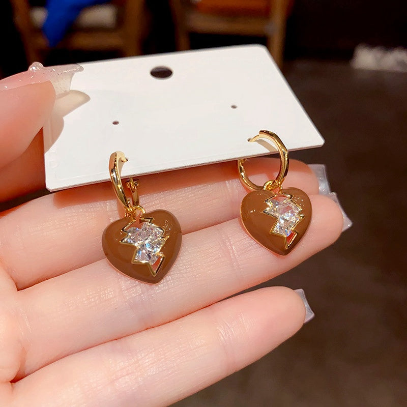 14K Gold-Plated Diamond Broken Heart Earrings