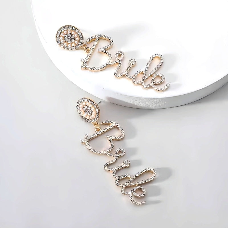 14K Gold-Plated Diamond Letter Tassel Earrings