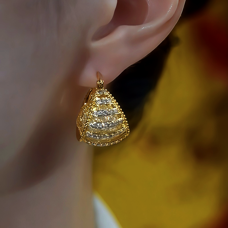 14K Gold-Plated Diamond Mesh Earrings