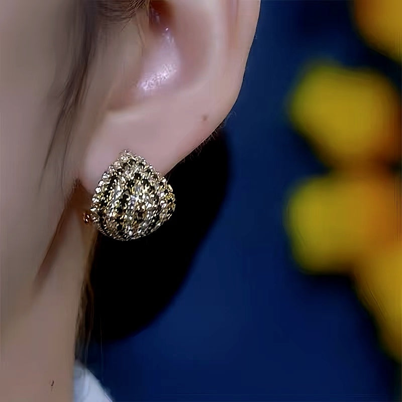 14K Gold-Plated Diamond Stud Earrings