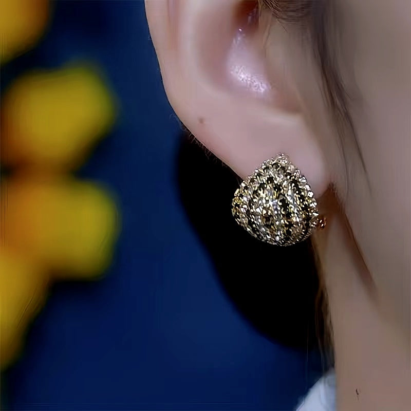 14K Gold-Plated Diamond Stud Earrings