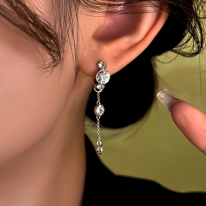 14K Gold-Plated Diamond Tassel Earrings