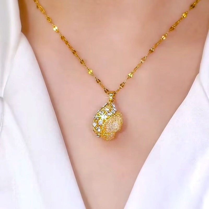 14K Gold-Plated Diamond Water Drop Necklaces