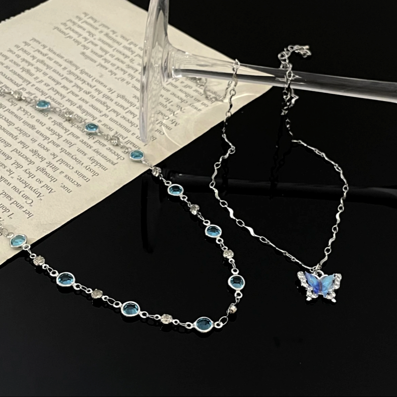 14K Gold-Plated Double-Layer Butterfly Necklaces