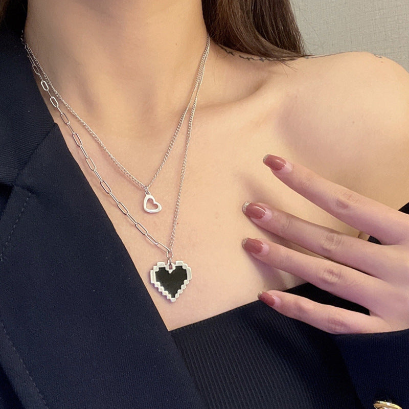 14K Gold-Plated Double-Layer Heart-Design Necklaces