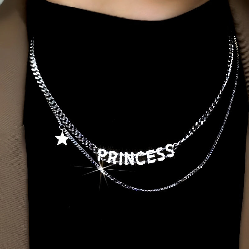 14K Gold-Plated Double-Layered Letter Necklace