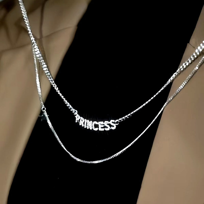 14K Gold-Plated Double-Layered Letter Necklace