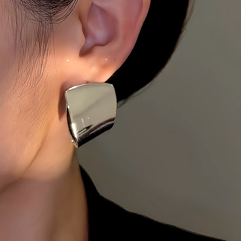 14K Gold-Plated Double-Sided Contrasting Earrings