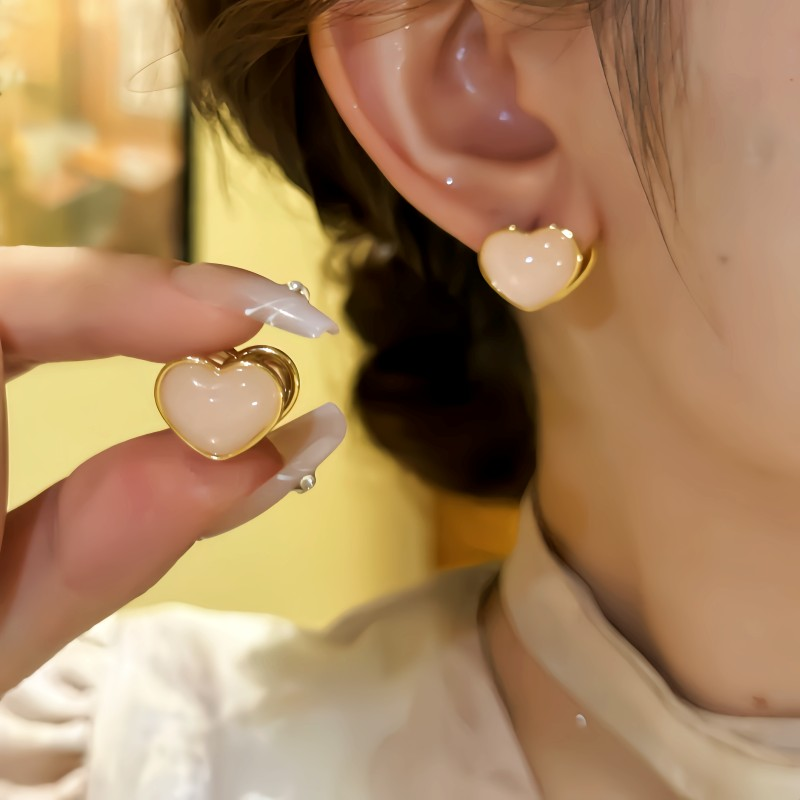 14K Gold-Plated Double-Sided Heart Earrings