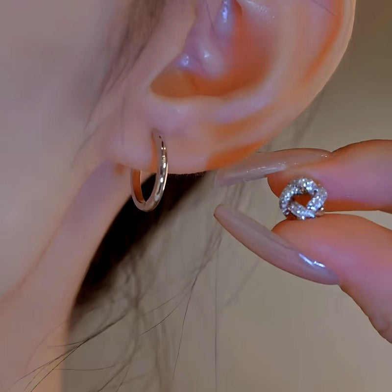 14K Gold-Plated Elegan One-Piece Plain Hoop Earrings