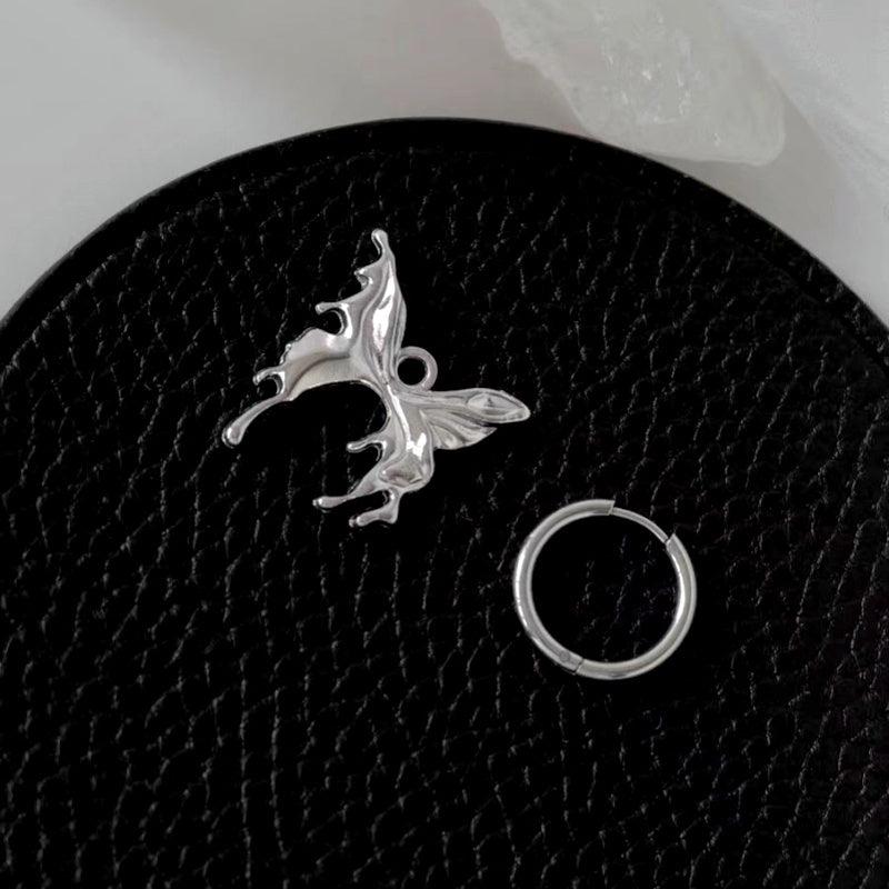 14K Gold-Plated Elegant Butterfly Pendant Earrings