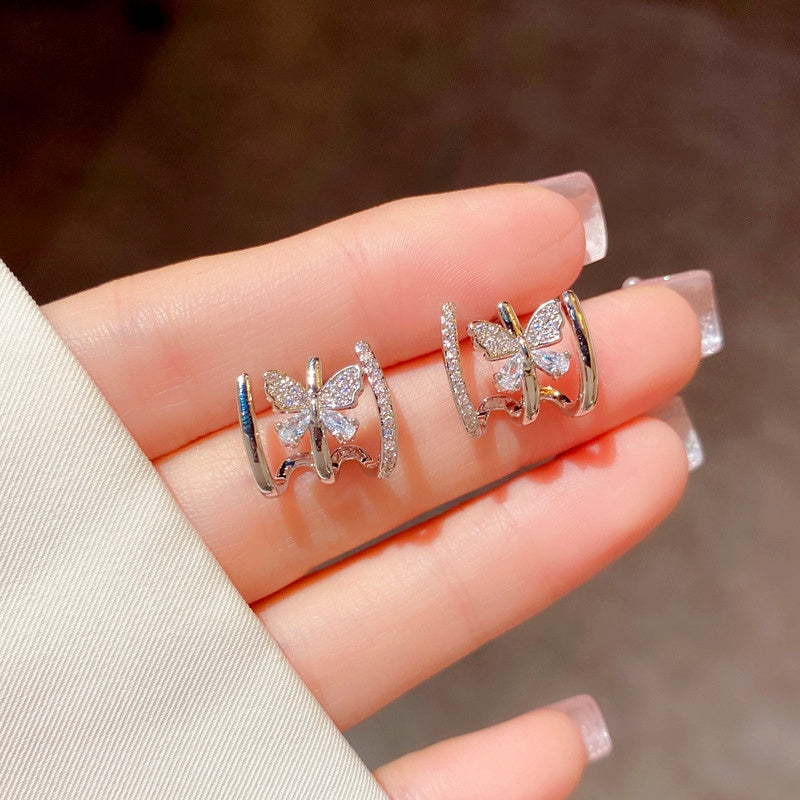 14K Gold-Plated Elegant Butterfly Studs