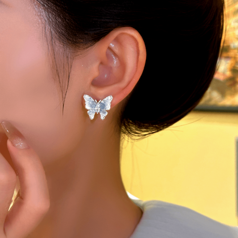 14K Gold-Plated Elegant Butterfly Tassel Earrings