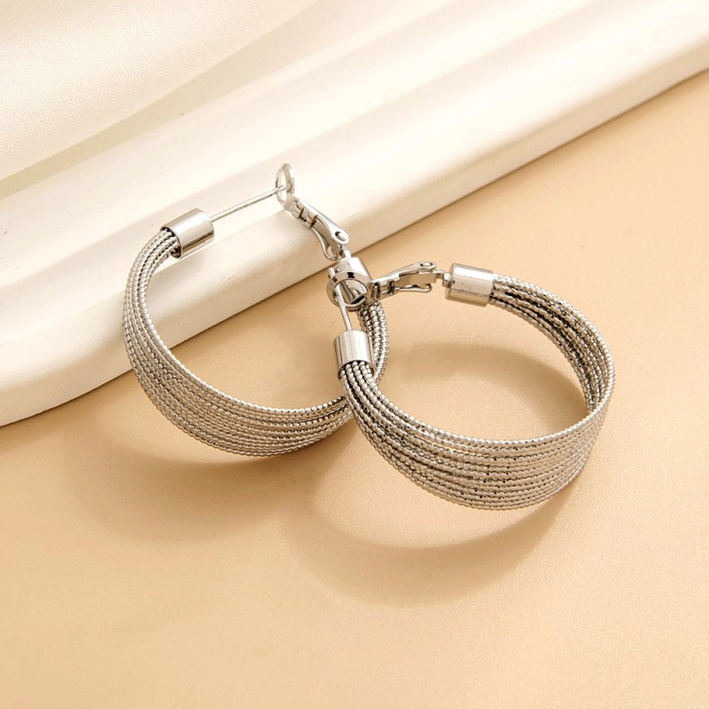 14K Gold-Plated Elegant C-Shaped Earrings