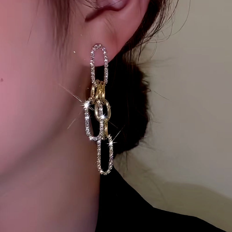 14K Gold-Plated Elegant Chain Tassel Earrings